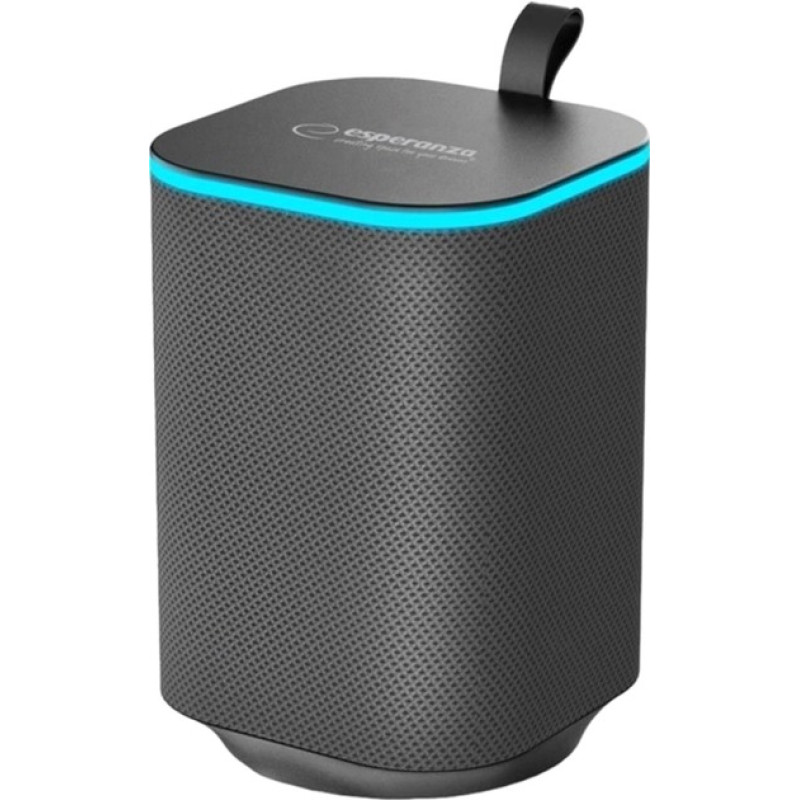 Колонка портативна 1.0 Esperanza RGB Illuminated FM Sakara EP155 Black, 10 Вт, пластиковий корпус, FM-радіо, Bluetooth, MicroSD / AUX, живлення від акумулятора, 1200мА*ч, керування сбоку