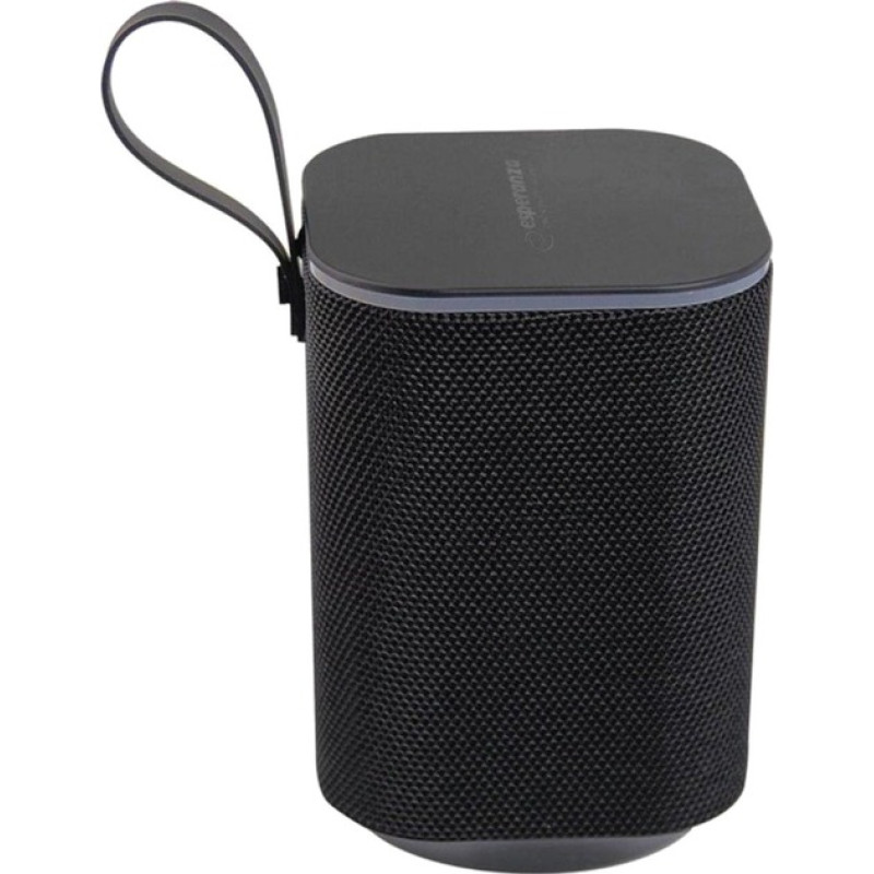 Колонка портативна 1.0 Esperanza RGB Illuminated FM Sakara EP155 Black, 10 Вт, пластиковий корпус, FM-радіо, Bluetooth, MicroSD / AUX, живлення від акумулятора, 1200мА*ч, керування сбоку