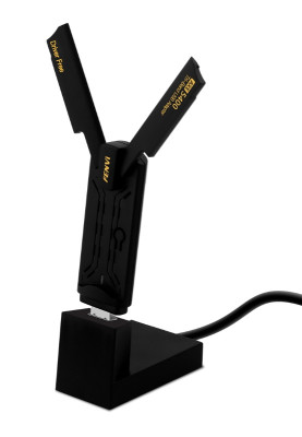 Мережевий адаптер USB 3.0 Fenvi FU-AXE5400, Black, WiFi 6E, до 2400 Мбіт/с, RTL8832CU, підставка з роз'ємом USB 3.0