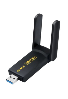 Мережевий адаптер USB 3.0 Fenvi FU-AX1800, Black, WiFi 6, до 1200 Мбіт/с, MT7921