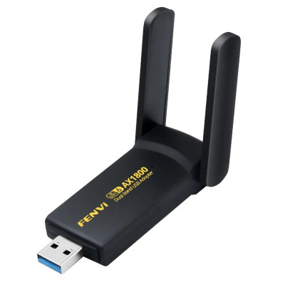 Мережевий адаптер USB 3.0 Fenvi FU-AX1800, Black, WiFi 6, до 1200 Мбіт/с, MT7921