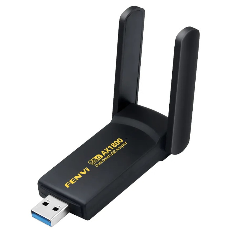 Мережевий адаптер USB 3.0 Fenvi FU-AX1800, Black, WiFi 6, до 1200 Мбіт/с, MT7921