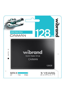 Твердотільний накопичувач SSD 128Gb, Wibrand Caiman, SATA3, 2.5", 3D TLC, 550/460 МБ/с (WI2.5SSD/CA128GBST)