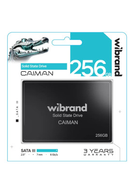Твердотільний накопичувач SSD 256Gb, Wibrand Caiman, SATA3, 2.5", 3D TLC, 550/460 МБ/с (WI2.5SSD/CA256GBST)