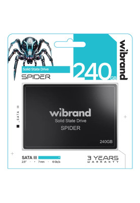 Твердотільний накопичувач SSD 240Gb, Wibrand Spider, SATA3, 2.5", 3D TLC, 550/460 МБ/с (WI2.5SSD/SP240GBST)