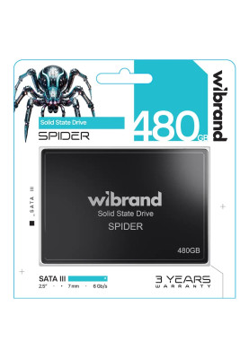 Твердотільний накопичувач SSD 480Gb, Wibrand Spider, SATA3, 2.5", 3D TLC, 550/460 МБ/с (WI2.5SSD/SP480GBST)