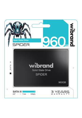 Твердотільний накопичувач SSD 960Gb, Wibrand Spider, SATA3, 2.5", 3D TLC, 550/460 МБ/с (WI2.5SSD/SP960GBST)