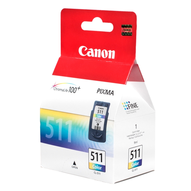 Картридж Canon CL-511, Color, iP2700, MP240/250/260/270/480/490, MX320/330/340/350, 9 мл (2972B007)