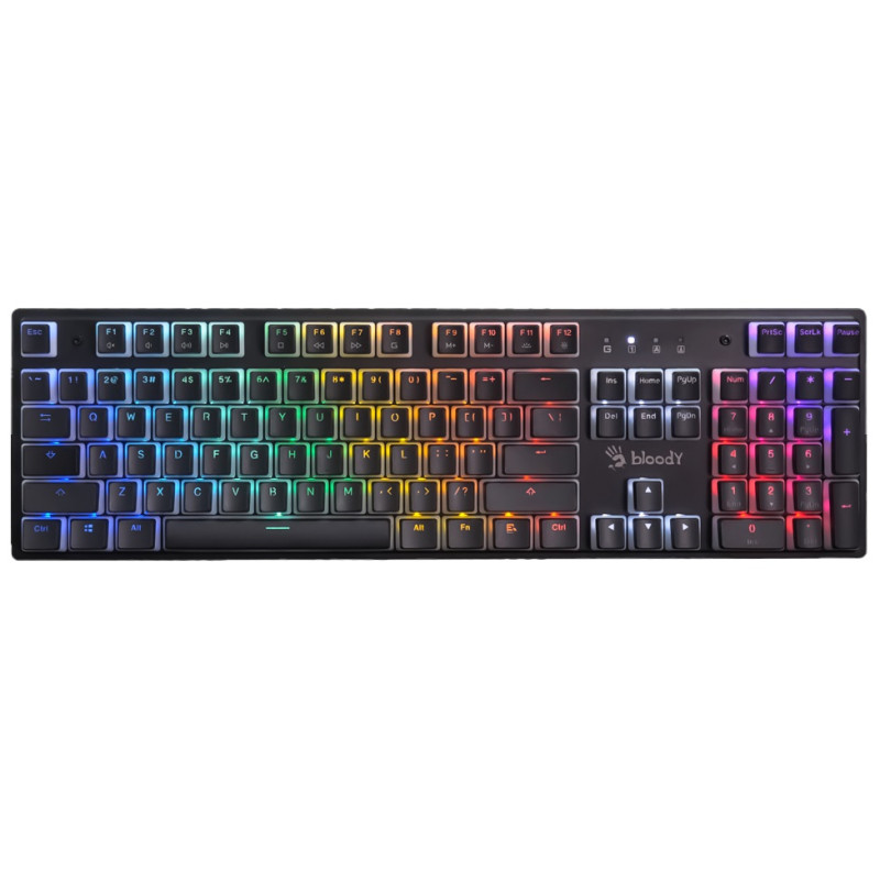Клавіатура Bloody S510R, Pudding Black, USB, механічна (перемикачі BLMS Red), RGB підсвічування, 1.8 м