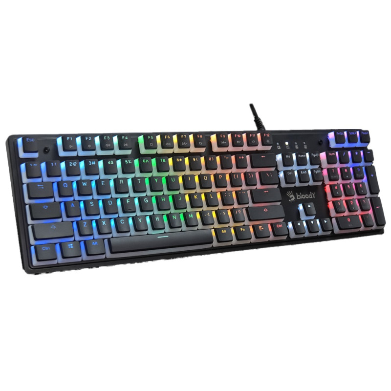 Клавіатура Bloody S510R, Pudding Black, USB, механічна (перемикачі BLMS Red), RGB підсвічування, 1.8 м
