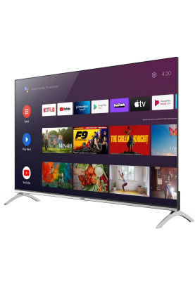 Телевізор 55" ERGO 55GUS8555, QLED 4K HD, 3840x2160, 60 Гц, Smart TV, Android 11.0, DVB-T2/S2/C, 4xHDMI, 2xUSB, VESA (200x200)