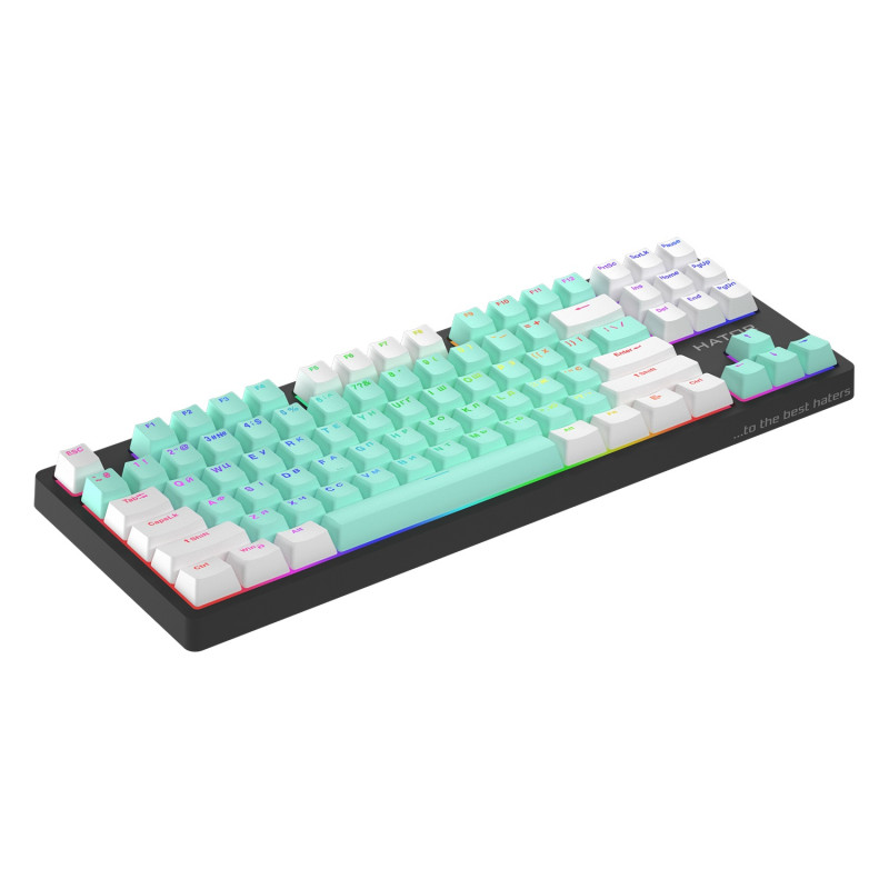 Клавіатура Hator Rockfall 2 Mecha, Signature Edition Black/Mint/White, USB, механічна (перемикачі Aurum "Orange"), RGB підсвічування з індивідуальним налаштуванням кожної кнопки (HTK-520-BMW)