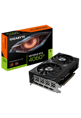 Відеокарта GeForce RTX 4060 Ti, Gigabyte, WINDFORCE OC V2, 8Gb GDDR6, 128-bit, HDMI/3xDP, 2550/18000 MHz, 8-pin (GV-N406TWF2OCV2-8GD)