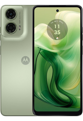 Смартфон Motorola G24, Ice Green, 4G, 2 NanoSIM, 6.56" (1612х720, IPS, 90 Гц), MediaTek Helio G85 (8 ядер), Mali-G52 MP2, 4Gb, 128Gb, NFC, WiFi 5, Bluetooth 5.0, 50Mp + 8Mp, Type-C, 5000 mAh (15 Вт), Android 14