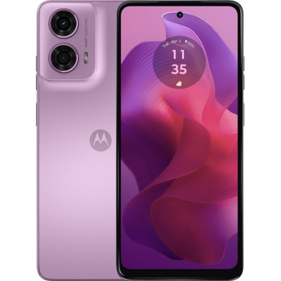 Смартфон Motorola G24, Pink Lavender, 4G, 2 NanoSIM, 6.56" (1612х720, IPS, 90 Гц), MediaTek Helio G85 (8 ядер), Mali-G52 MP2, 4Gb, 128Gb, NFC, WiFi 5, Bluetooth 5.0, 50Mp + 8Mp, Type-C, 5000 mAh (15 Вт), Android 14