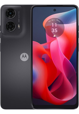 Смартфон Motorola G24, Matte Charcoal, 4G, 2 NanoSIM, 6.56" (1612х720, IPS, 90 Гц), MediaTek Helio G85 (8 ядер), Mali-G52 MP2, 4Gb, 128Gb, NFC, WiFi 5, Bluetooth 5.0, 50Mp + 8Mp, Type-C, 5000 mAh (15 Вт), Android 14