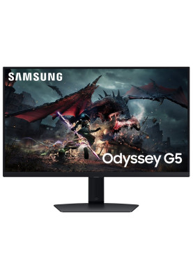 Монітор 27" Samsung Odyssey G50D, Black, IPS, 2560x1440 (16:9), 1 мс, 180 Гц, 350 кд/м², 1000:1, 178°/178°, HDMI/DP, VESA 100x100 мм, FreeSync (LS27DG500EIXCI)