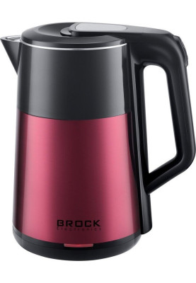 Електрочайник Brock WK 5520 RD, Black/Red, 1500W, 1.8л, дисковий, індикатор рівня води, подвійна стінка