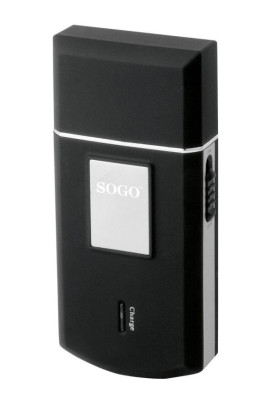 Електробритва-шейвер Sogo SS-3440, Black, корпус із гумовим покриттям, робота від аккумулятора, LED дісплей, час роботи до 35хв
