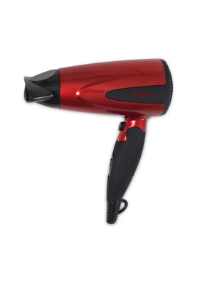 Фен Brock HD 8501 RD, дорожній, Red, 1600W, ручка складна, 2 швидкості, 2 темпер. режими, хол. повітря, концентратор, іонізація