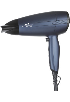 Фен Monte MT-5218 B, Blue, 2000W, 3 швидкості, 3 темпер. режиму, холодне повітря, концентратор