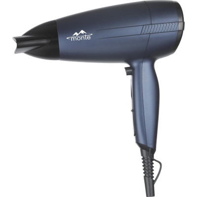 Фен Monte MT-5218 B, Blue, 2000W, 3 швидкості, 3 темпер. режиму, холодне повітря, концентратор