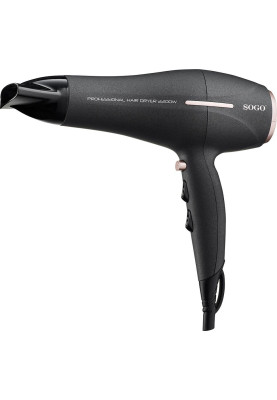 Фен Sogo SS-3675, Black, 2200W, 2 швидкості, 3 темпер. режиму, холодне повітря, концентратор