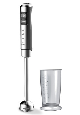 Блендер Sogo SS-14475, Black/Inox, 1500W, занурювальний, 23 швидкості з плавним регулюванням, екстра довга насадка подрібнювач 25см з 4 лезами, мірна склянка 800мл
