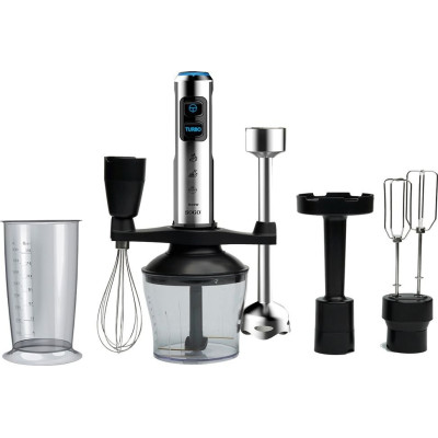 Блендер Sogo SS-14480, Black/Inox, 1500W, занурювальний, 23 швидкості з плавним регулюванням, екстра довга насадка подрібнювач 25см з 4 лезами, мірна склянка 800мл, подрібнювач 650мл