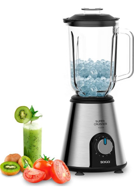 Блендер стаціонарний Sogo SS-5530, Black, 1000W, 5 швидкостей, чаша 1.5л зі скла, 6 рівнів лез