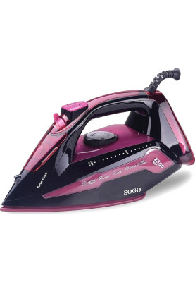 Праска Sogo SS-6330-PU, Black/Purple, 2800W, кераміка, паровий удар 60г/хв, постійний пар 30г/хв, резервур 400мл, захист від кальцинації, антикрапля, автоматичне відключення