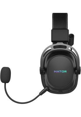 Навушники бездротові Hator Hypergang 2 Tri-mode, Black, Bluetooth / USB 2.4GHz, мікрофон, динаміки 53 мм з неодимовим магнітом, 750 mAh (HTA-950)