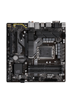 Материнська плата LGA1700, Gigabyte B760M D3H DDR4, B760, 4xDDR4, Int.Video(CPU), 4xSATA3, 2xM.2, 1xPCI-E 4.0 x16, 1xPCI-E 3.0 x16, 1xPCI-E 3.0 x1, 1xPCI, 1xM.2 (Key E), Realtek 7.1, Intel 2.5GbE, 6xUSB3.2/6xUSB2.0, VGA/HDMI/2xDP, MicroATX