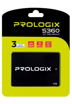 Твердотільний накопичувач SSD 1Tb, ProLogix S360, SATA3, 2.5", 3D TLC, 530/510 МБ/с (PRO1000GS360)