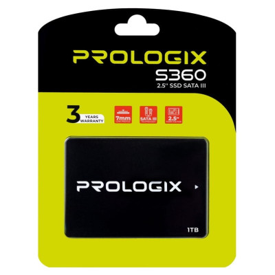 Твердотільний накопичувач SSD 1Tb, ProLogix S360, SATA3, 2.5", 3D TLC, 530/510 МБ/с (PRO1000GS360)