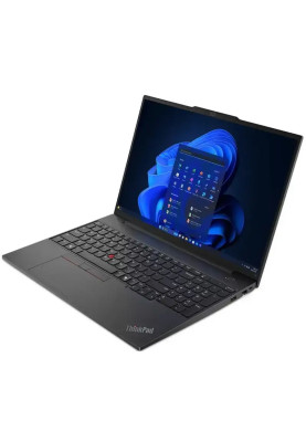 Ноутбук Lenovo ThinkPad E16 Gen 2, Black, 16" (1920x1200, IPS), Ryzen 5 7535HS (6x3.3-4.55 GHz), 32Gb DDR5, 1Tb NVMe, Radeon 660M, WiFi 6E, Bluetooth 5.3, Web, 2xType-C / 2xUSB 3.0, HDMI, 57 Wh, Без ОС (21M5001TRA)