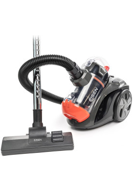 Пилосос Eisen EVC-391O ECO DESIGN, Black/Orange, 900W, контейнер, об'єм пилозбірника 2л, універсальна щітка підлога/килим; 2в1 для м'яких меблів і щілинна, 2xHEPA-фільтри, регулювання потужності на корпусі, технологія Multi-Cyclone