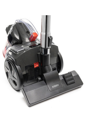 Пилосос Eisen EVC-391O ECO DESIGN, Black/Orange, 900W, контейнер, об'єм пилозбірника 2л, універсальна щітка підлога/килим; 2в1 для м'яких меблів і щілинна, 2xHEPA-фільтри, регулювання потужності на корпусі, технологія Multi-Cyclone