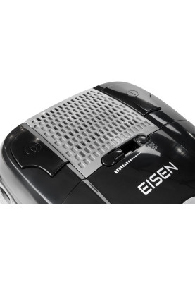 Пилосос Eisen EVC-840BG ECO, Black, 900W, багаторазовий мішок, об'єм пилозбірника 4л, універсальна щітка підлога/килим; 2в1 для м'яких меблів і щілинна, HEPA-фільтр, який можна мити, регулювання потужності на корпусі