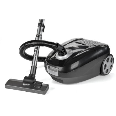 Пилосос Eisen EVC-840BG ECO, Black, 900W, багаторазовий мішок, об'єм пилозбірника 4л, універсальна щітка підлога/килим; 2в1 для м'яких меблів і щілинна, HEPA-фільтр, який можна мити, регулювання потужності на корпусі