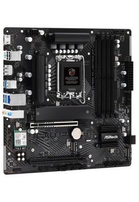 Материнська плата LGA1700, ASRock B760M PG Lightning WIFI, B760, 4xDDR5, Int.Video(CPU), 4xSATA3, 3xM.2, 1xPCI-E 5.0 x16, 1xPCI-E 3.0 x16, 1xM.2 (Key E), ALC897, RTL8125BG, WiFi 6E, Bluetooth 5.3, 6xUSB3.2/6xUSB2.0, HDMI/DP, CrossFire, MicroATX