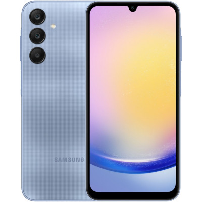 Смартфон Samsung Galaxy A25 5G (A256), Blue, 6.5" (2340x1080, 120 Гц, Super AMOLED), Exynos 1280 (8 ядер), Mali-G68 MP4, 8Gb, 256GB, microSD, 50/8/2Mp + 13Mp, WiFi 5, Bluetooth 5.3, NFC, Type-C, 5000 mAh (25 Вт), Android 14 (SM-A256BZBHEUC)