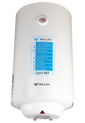 Водонагрівач Willer EV50R-HIT, White, 1500W, 50л, вертикальний, мокрий ТЕН, механічне управління, терморегулятор, термозахист, IPX4