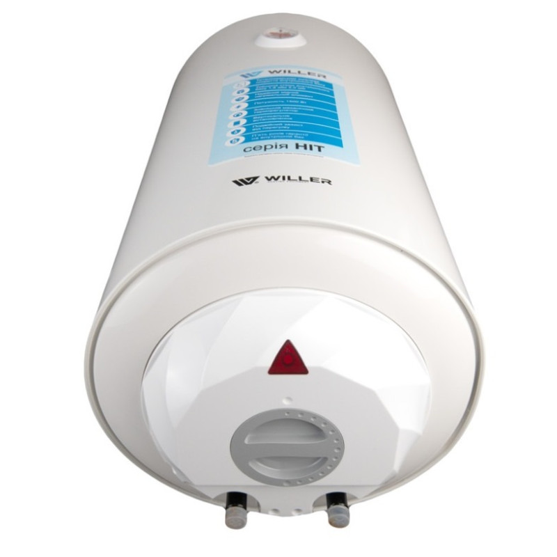 Водонагрівач Willer EV30R-HIT, White, 1500W, 30л, вертикальний, мокрий ТЕН, механічне керування, зовнішній терморегулятор, бак титанокварцова емаль, C, 57х34х35.2см