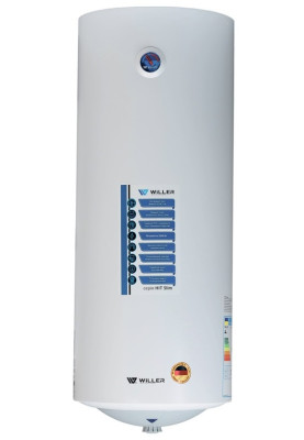 Водонагрівач Willer EV80SR-HIT Slim, White, 2000W, 80л, вертикальний, мокрий ТЕН, механічне керування, зовнішній терморегулятор, бак титанокварцова емаль, C, 103х38.5х39.7см