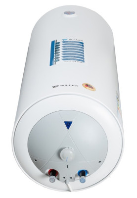 Водонагрівач Willer EV80SR-HIT Slim, White, 2000W, 80л, вертикальний, мокрий ТЕН, механічне керування, зовнішній терморегулятор, бак титанокварцова емаль, C, 103х38.5х39.7см