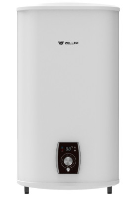 Водонагрівач Willer EVH50DRI Libra, White, 2000W, 50л, плаский, сухий ТЕН, універсальний монтаж, 2 ТЕНи, електронне керування, цифровий дисплей, 2 режими потужності, зовнішній терморегулятор, бак титанокварцова емаль, D, 86.5х47х27см