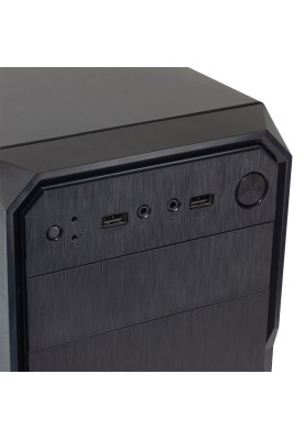 Корпус GTL T1638+ Black, 400W, Mini Tower, Micro ATX / Mini ITX, 2xUSB 2.0, 370x176x410 мм, 0.4 мм, 2.6 кг