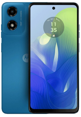 Смартфон Motorola G04, Satin Blue, 2 Nano-SIM, 6.56" (1612х720, IPS), Unisoc Tiger T606 (8x1.6GHz), RAM 4GB, ROM 64GB, MicroSD (до 1 ТБ), GPS, WiFi, Bluetooth, 16Mp + 5Mp, 5000 mAh, Type-C, IP52, Android 14 (PB130045RS)