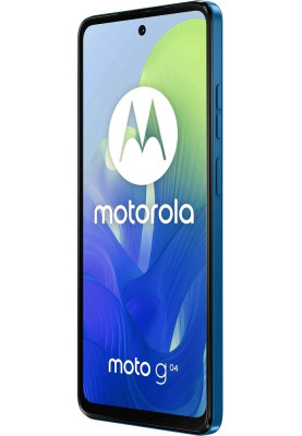 Смартфон Motorola G04, Satin Blue, 2 Nano-SIM, 6.56" (1612х720, IPS), Unisoc Tiger T606 (8x1.6GHz), RAM 4GB, ROM 64GB, MicroSD (до 1 ТБ), GPS, WiFi, Bluetooth, 16Mp + 5Mp, 5000 mAh, Type-C, IP52, Android 14 (PB130045RS)